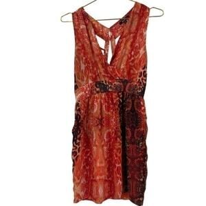 XOXO Orange Snake Print Dress 3/4